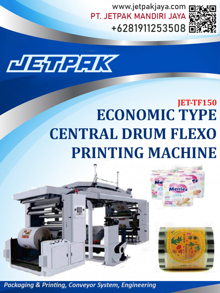 ECONOMIC TYPE CENTRAL DRUM FLEXO PRINTING MACHINE use for printing label or brand for your product

For more information please contact:

Leonardo Jr : +6285320680758

PT. JETPAK MANDIRI JAYA PACKAGING MACHINE – CONVEYOR SYSTEM – AUTOMATION – PRINTING – FABRICATION.
https://www.jetpakjaya.com