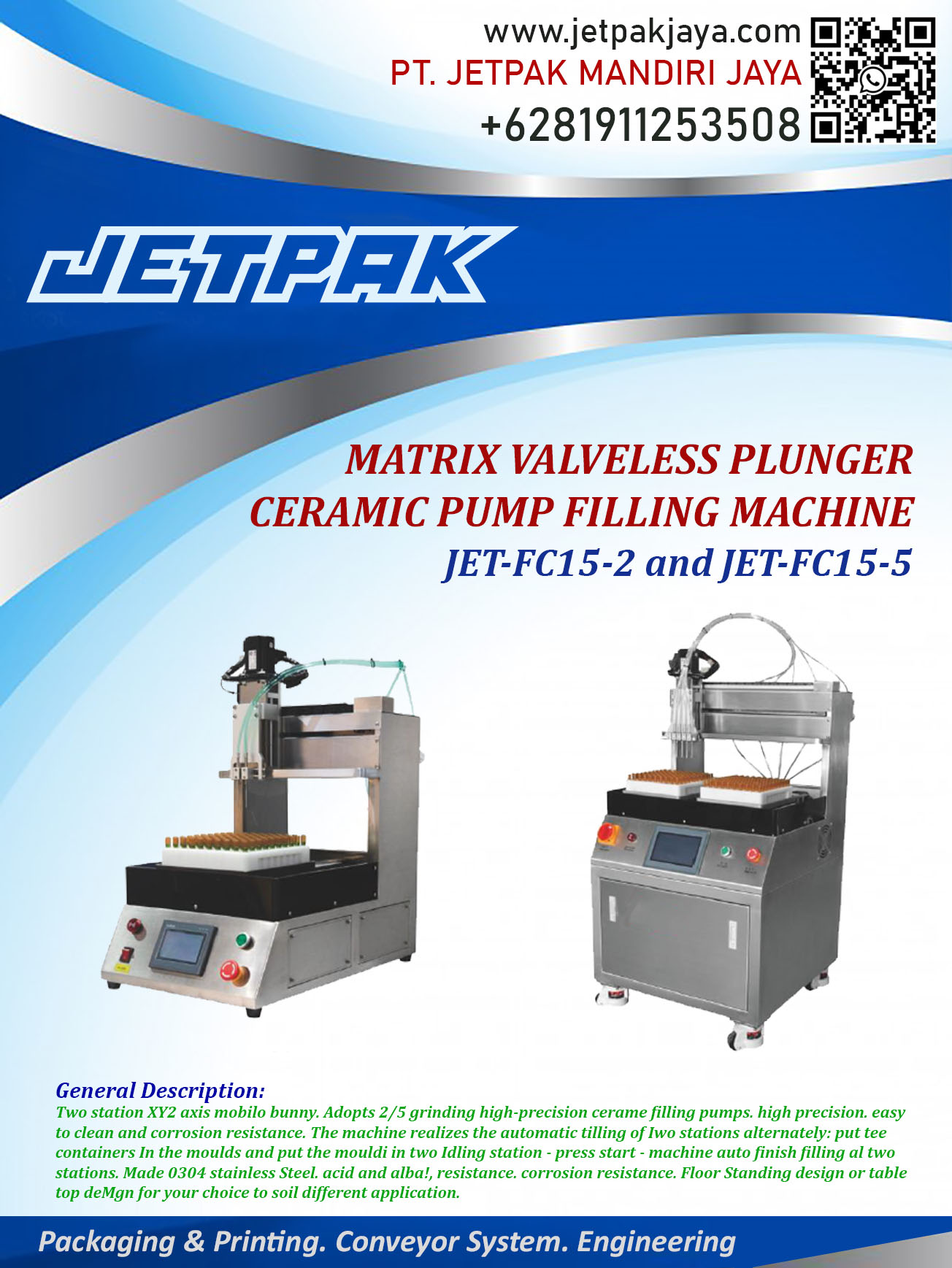 MATRIX-VALVELESS-PLUNGER-CERAMIC-PUMP-FILLING-MACHINE