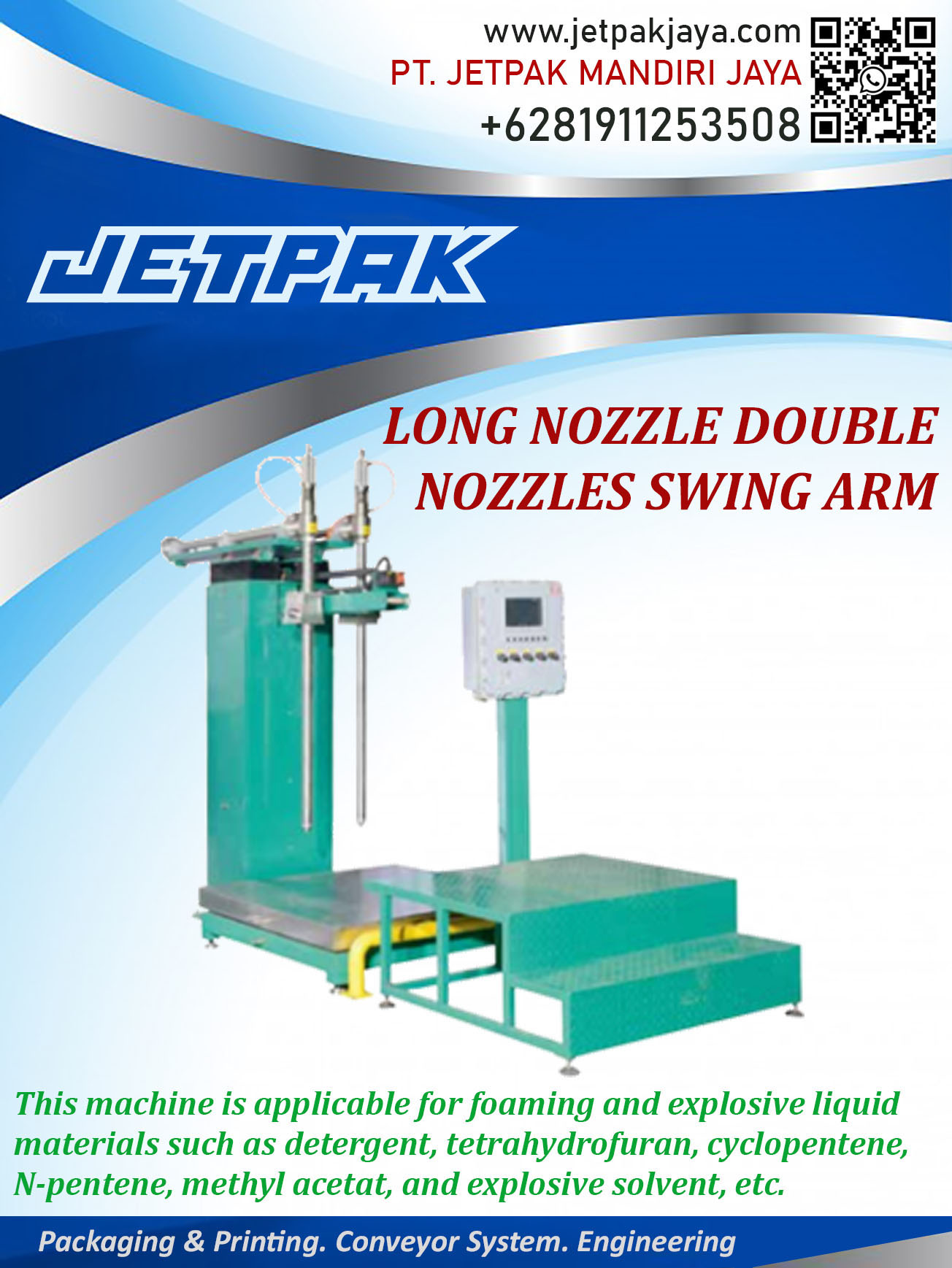 EXPLOSION PROOF FILLING MACHINE-LONG NOZZLE DOUBLE NOZZLES SWING ARM - GSS33