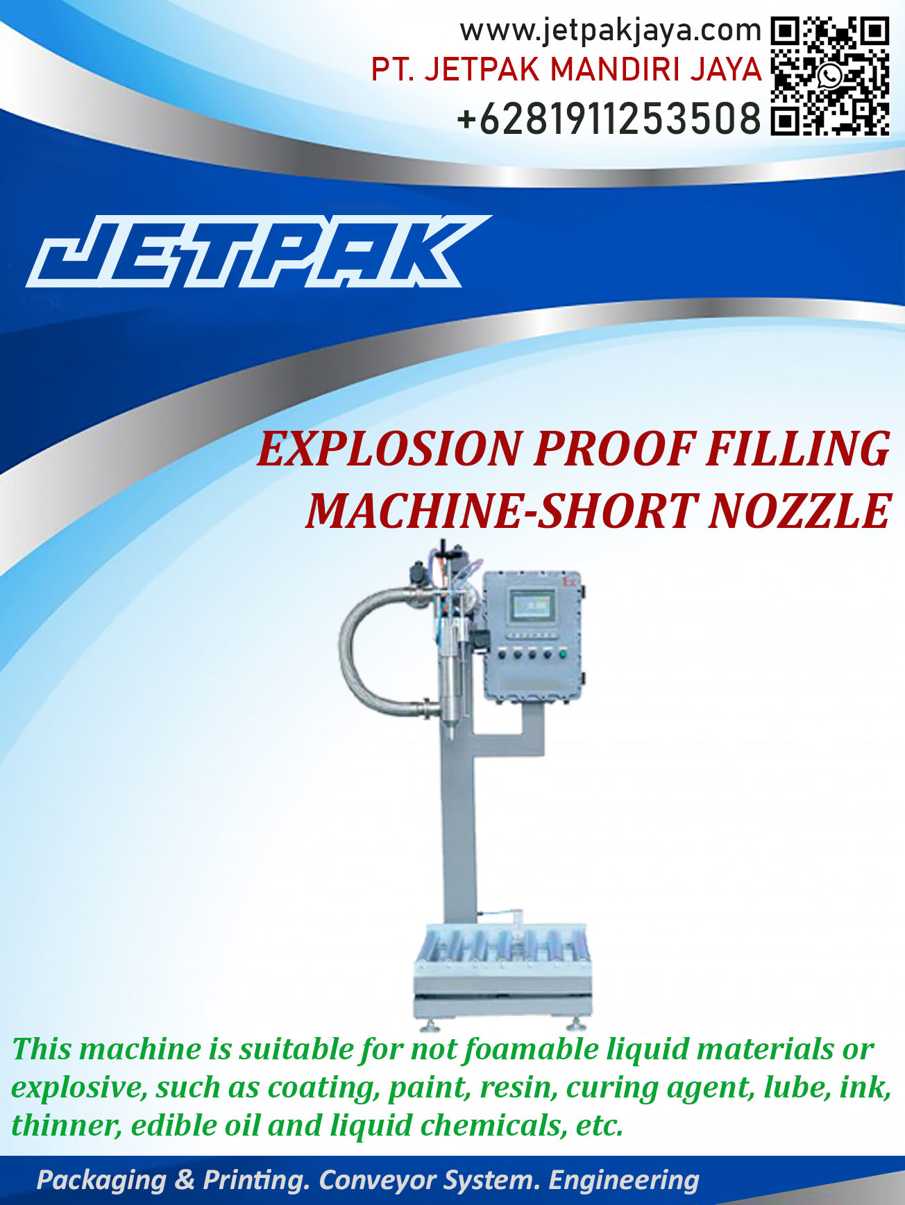 EXPLOSION PROOF FILLING MACHINE-SHORT NOZZLE - GSS23