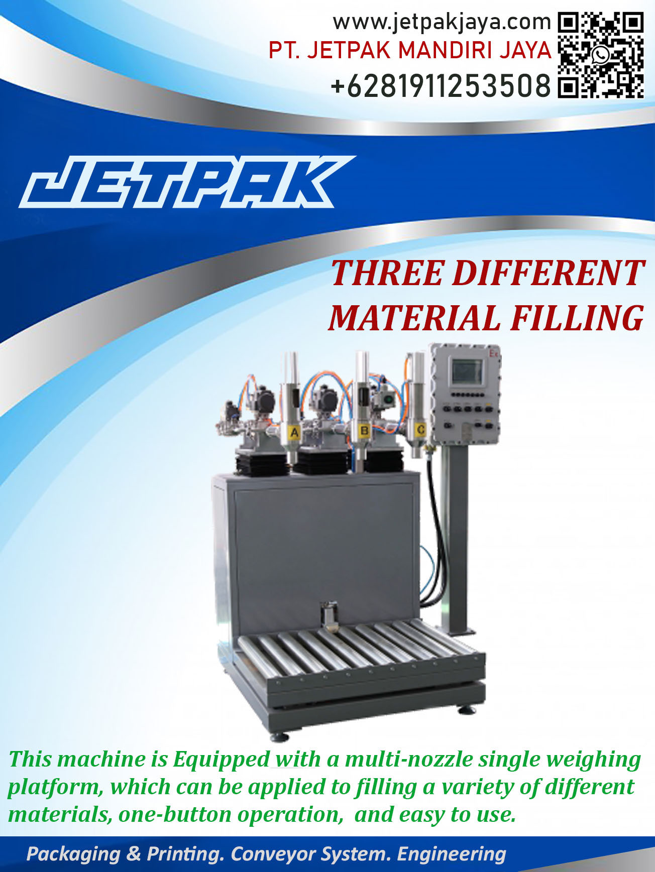 EXPLOSION PROOF FILLING MACHINE-THREE DIFFERENT MATERIAL FILLING - GSS26