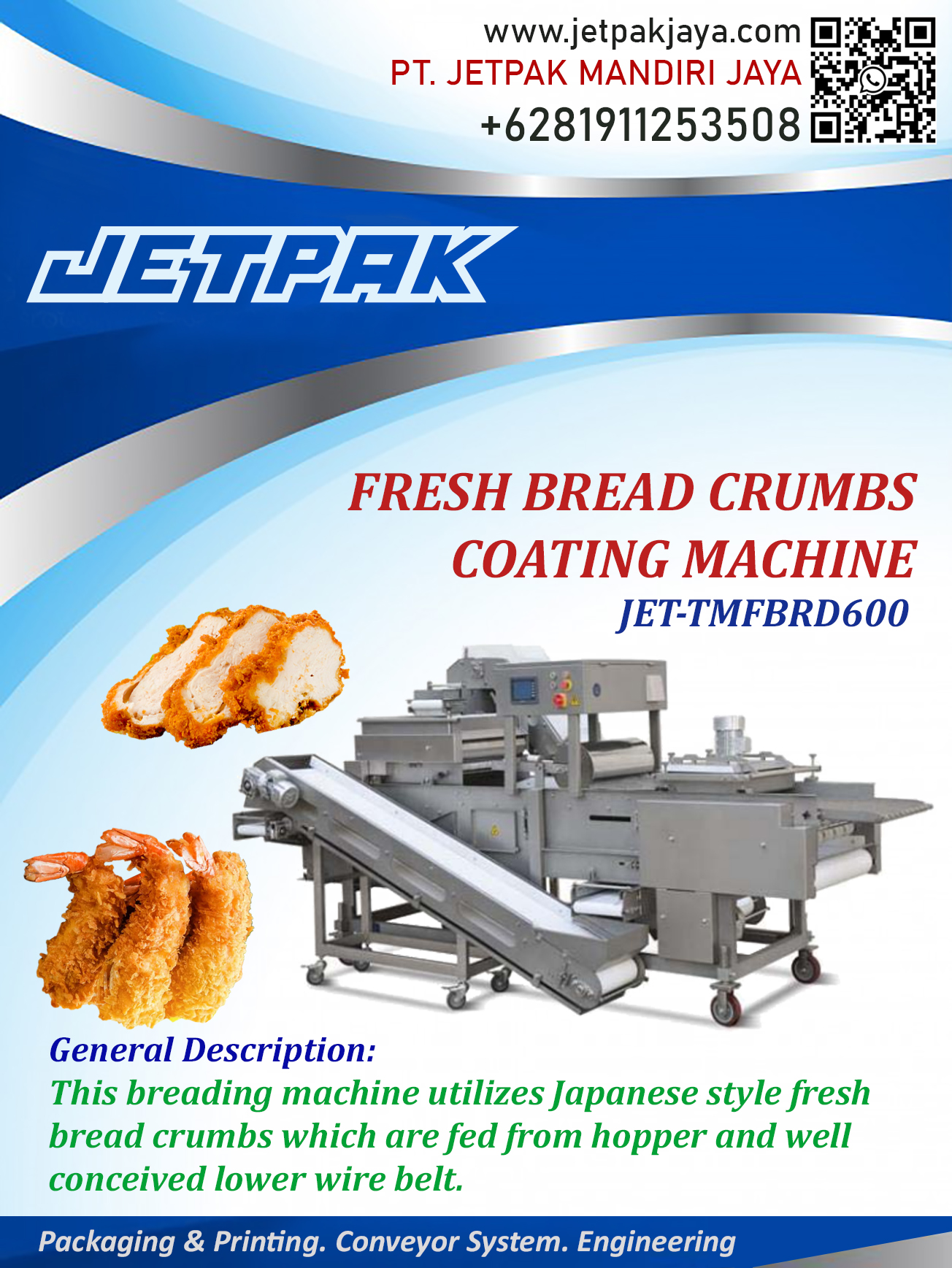 FRESH BREAD CRUMBS COATING MACHINE - JET-TMBRD600