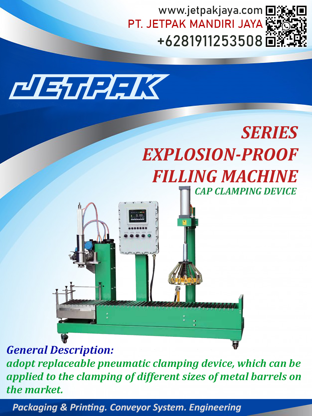 SERIES EXPLOSION-PROOF FILLING MACHINE - CAP CLAMPING DEVICE - JET-GSS10