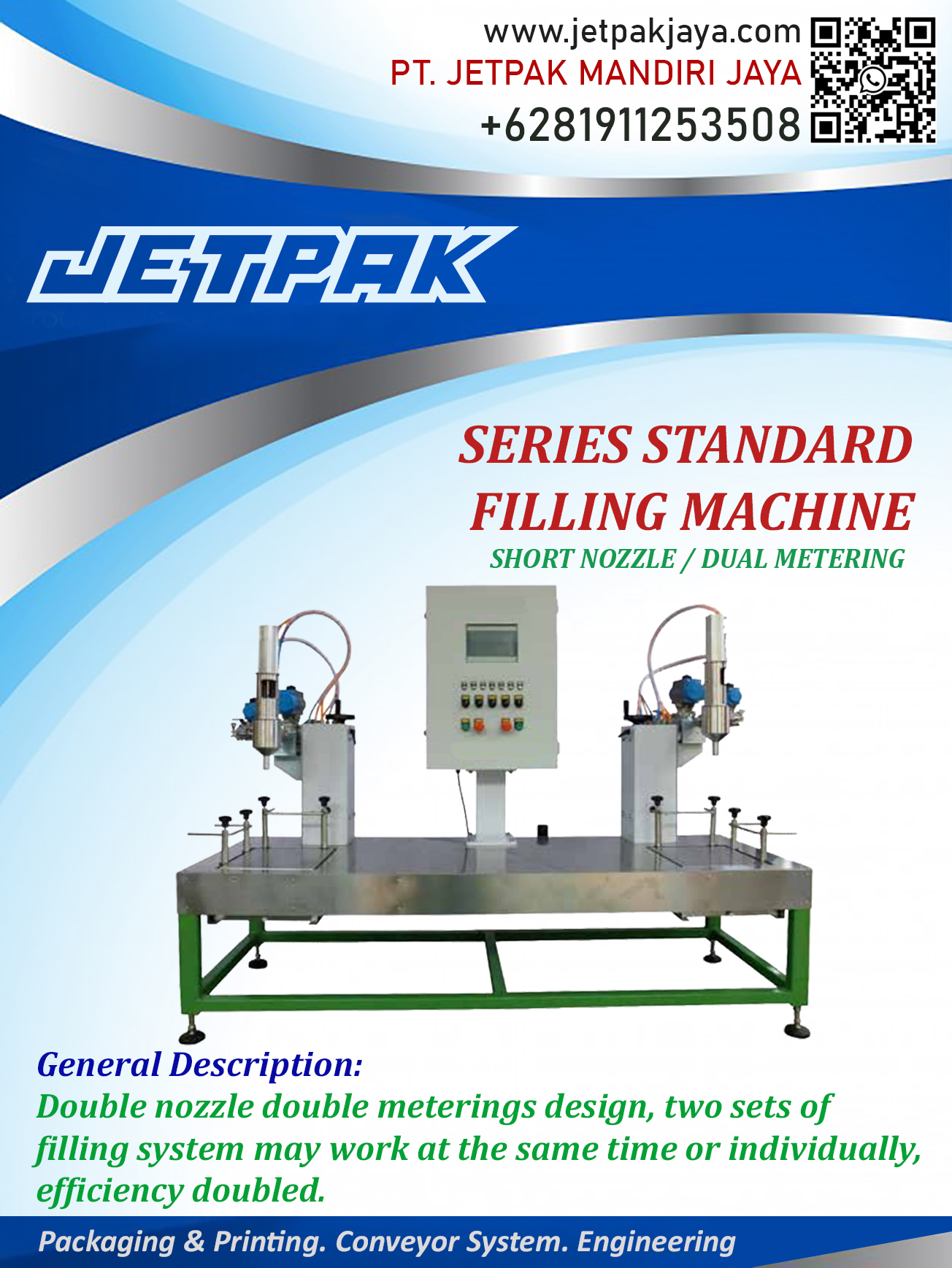 SERIES STANDARD FILLING MACHINE - DUAL METERING & SHORT NOZZLE - JET-GGS4
