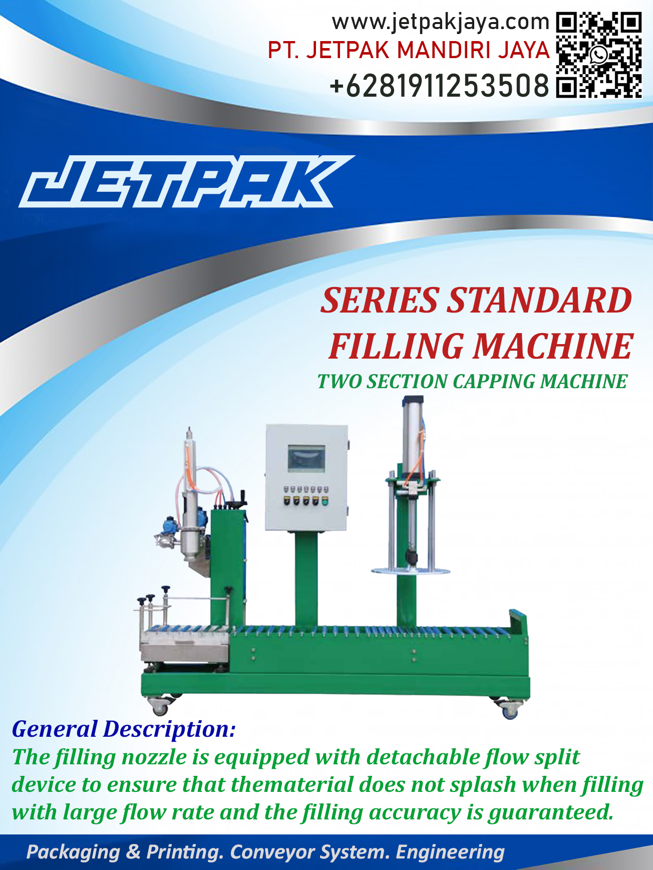 SERIES STANDARD FILLING MACHINE - TWO SECTION CAPPING MACHINE - JET-GGS9